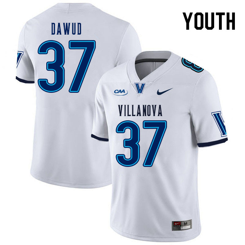 Youth #37 Zahmir Dawud Villanova Wildcats College Football Jerseys Stitched Sale-White